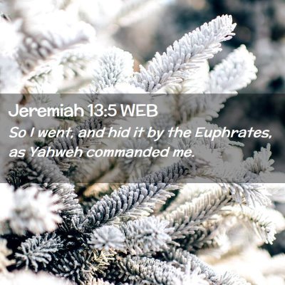 Picture 02 - Jeremiah 13:5 WEB - So I went, and hid it by the Euphrates, as Yahweh - Bible Verse Picture