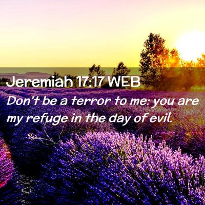 Picture 02 - Jeremiah 17:17 WEB - Don't be a terror to me: you are my refuge in the - Bible Verse Picture