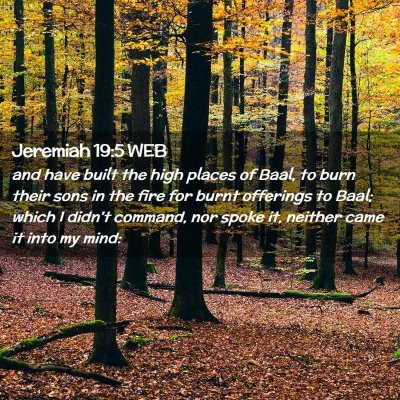 Picture 02 - Jeremiah 19:5 WEB - and have built the high places of Baal, to burn - Bible Verse Picture