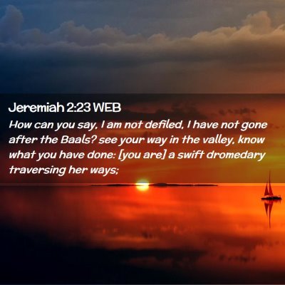 Picture 02 - Jeremiah 2:23 WEB - How can you say, I am not defiled, I have not - Bible Verse Picture