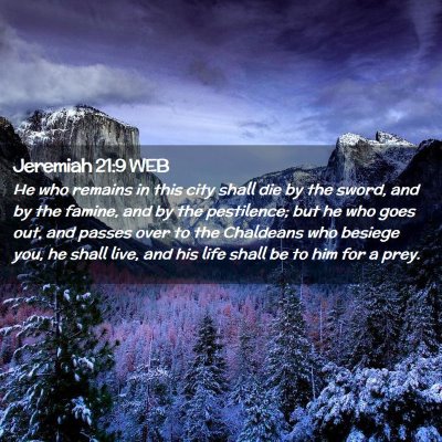 Picture 02 - Jeremiah 21:9 WEB - He who remains in this city shall die by the - Bible Verse Picture