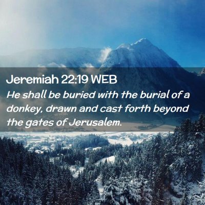 Picture 02 - Jeremiah 22:19 WEB - He shall be buried with the burial of a donkey, - Bible Verse Picture