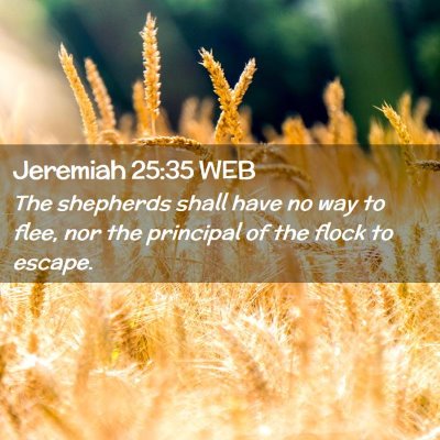 Picture 02 - Jeremiah 25:35 WEB - The shepherds shall have no way to flee, nor the - Bible Verse Picture