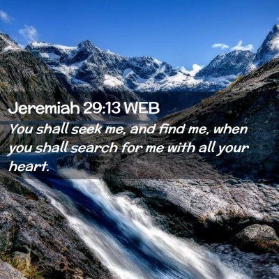 Picture 02 - Jeremiah 29:13 WEB - You shall seek me, and find me, when you shall - Bible Verse Picture