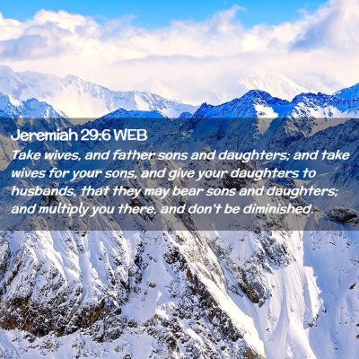 Picture 02 - Jeremiah 29:6 WEB - Take wives, and father sons and daughters; and - Bible Verse Picture
