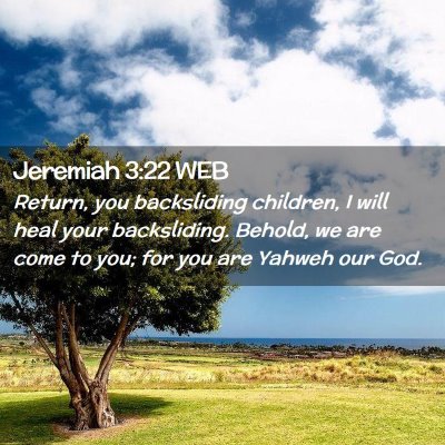 Picture 02 - Jeremiah 3:22 WEB - Return, you backsliding children, I will heal - Bible Verse Picture