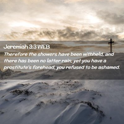 Picture 02 - Jeremiah 3:3 WEB - Therefore the showers have been withheld, and - Bible Verse Picture