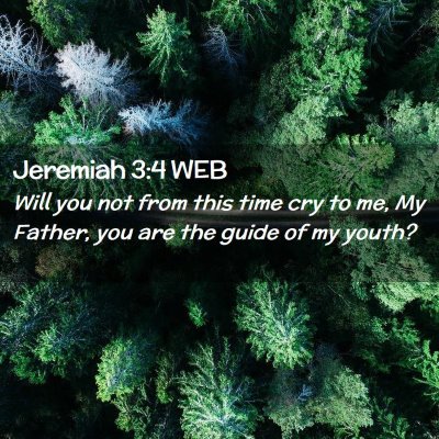 Picture 02 - Jeremiah 3:4 WEB - Will you not from this time cry to me, My Father, - Bible Verse Picture