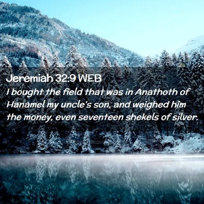 Picture 02 - Jeremiah 32:9 WEB - I bought the field that was in Anathoth of - Bible Verse Picture