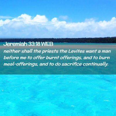 Picture 02 - Jeremiah 33:18 WEB - neither shall the priests the Levites want a man - Bible Verse Picture