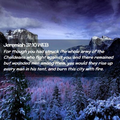Picture 02 - Jeremiah 37:10 WEB - For though you had struck the whole army of the - Bible Verse Picture
