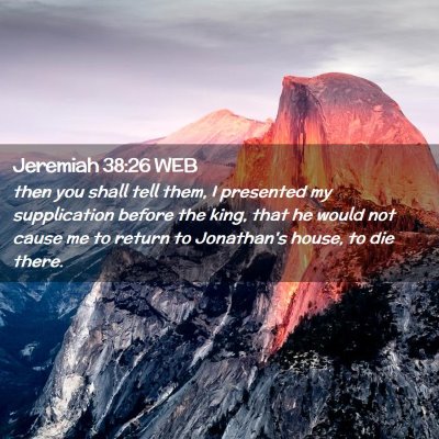 Picture 02 - Jeremiah 38:26 WEB - then you shall tell them, I presented my - Bible Verse Picture