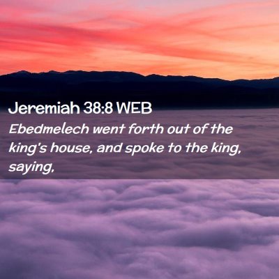 Picture 02 - Jeremiah 38:8 WEB - Ebedmelech went forth out of the king's house, - Bible Verse Picture