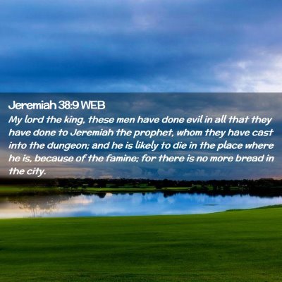 Picture 02 - Jeremiah 38:9 WEB - My lord the king, these men have done evil in all - Bible Verse Picture
