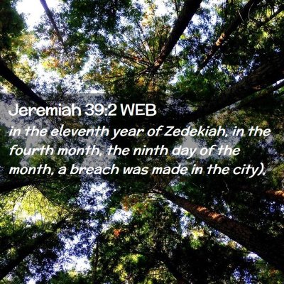 Picture 02 - Jeremiah 39:2 WEB - in the eleventh year of Zedekiah, in the fourth - Bible Verse Picture