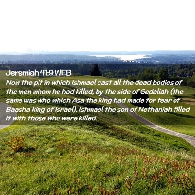 Picture 02 - Jeremiah 41:9 WEB - Now the pit in which Ishmael cast all the dead - Bible Verse Picture
