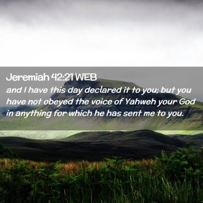 Picture 02 - Jeremiah 42:21 WEB - and I have this day declared it to you; but you - Bible Verse Picture