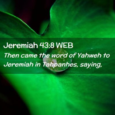 Picture 02 - Jeremiah 43:8 WEB - Then came the word of Yahweh to Jeremiah in - Bible Verse Picture