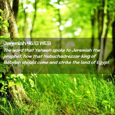 Picture 02 - Jeremiah 46:13 WEB - The word that Yahweh spoke to Jeremiah the - Bible Verse Picture