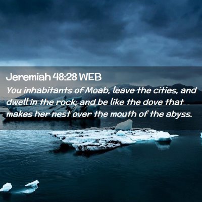 Picture 02 - Jeremiah 48:28 WEB - You inhabitants of Moab, leave the cities, and - Bible Verse Picture