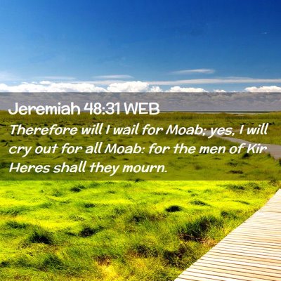 Picture 02 - Jeremiah 48:31 WEB - Therefore will I wail for Moab; yes, I will cry - Bible Verse Picture