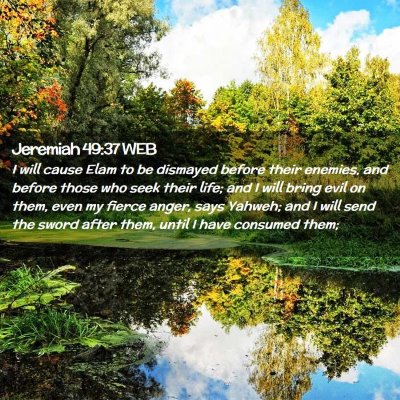 Picture 02 - Jeremiah 49:37 WEB - I will cause Elam to be dismayed before their - Bible Verse Picture