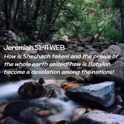 Picture 02 - Jeremiah 51:41 WEB - How is Sheshach taken! and the praise of the - Bible Verse Picture