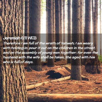 Picture 02 - Jeremiah 6:11 WEB - Therefore I am full of the wrath of Yahweh; I am - Bible Verse Picture