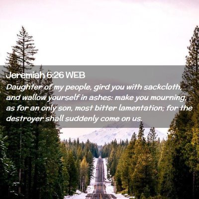 Picture 02 - Jeremiah 6:26 WEB - Daughter of my people, gird you with sackcloth, - Bible Verse Picture