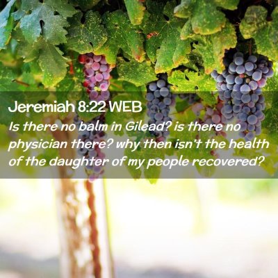 Picture 02 - Jeremiah 8:22 WEB - Is there no balm in Gilead? is there no physician - Bible Verse Picture