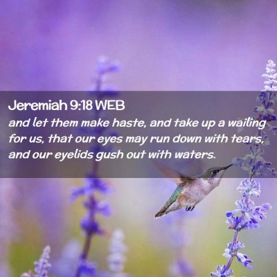 Picture 02 - Jeremiah 9:18 WEB - and let them make haste, and take up a wailing - Bible Verse Picture