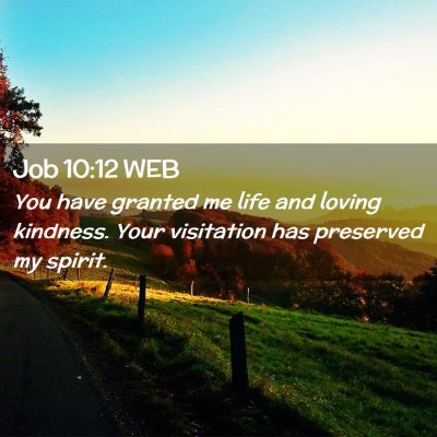 Picture 02 - Job 10:12 WEB - You have granted me life and loving kindness. - Bible Verse Picture