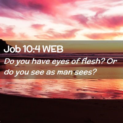 Picture 02 - Job 10:4 WEB - Do you have eyes of flesh? Or do you see as man - Bible Verse Picture