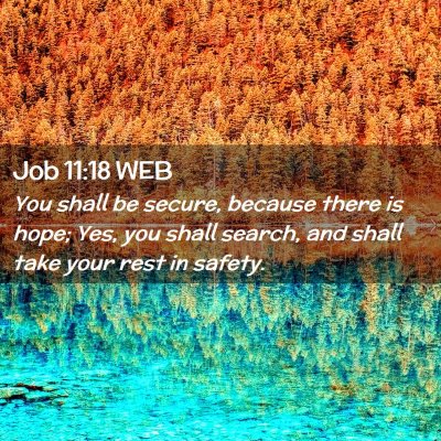 Picture 02 - Job 11:18 WEB - You shall be secure, because there is hope; Yes, - Bible Verse Picture