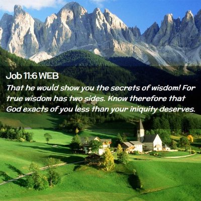 Picture 02 - Job 11:6 WEB - That he would show you the secrets of wisdom! For - Bible Verse Picture