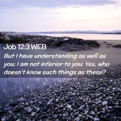Picture 02 - Job 12:3 WEB - But I have understanding as well as you; I am not - Bible Verse Picture