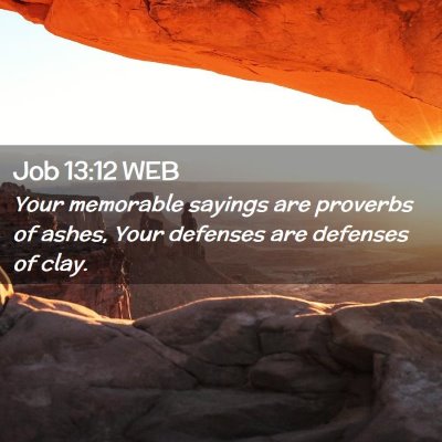 Picture 02 - Job 13:12 WEB - Your memorable sayings are proverbs of ashes, - Bible Verse Picture