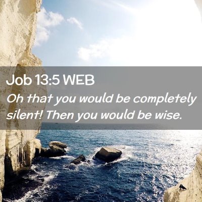 Picture 02 - Job 13:5 WEB - Oh that you would be completely silent! Then you - Bible Verse Picture
