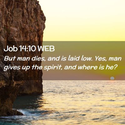 Picture 02 - Job 14:10 WEB - But man dies, and is laid low. Yes, man gives up - Bible Verse Picture