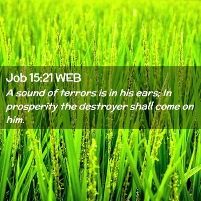 Picture 02 - Job 15:21 WEB - A sound of terrors is in his ears; In prosperity - Bible Verse Picture