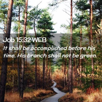 Picture 02 - Job 15:32 WEB - It shall be accomplished before his time. His - Bible Verse Picture