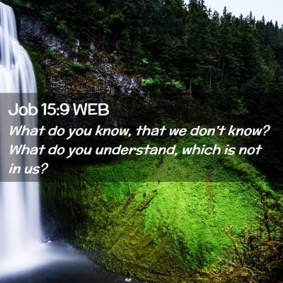 Picture 02 - Job 15:9 WEB - What do you know, that we don't know? What do you - Bible Verse Picture