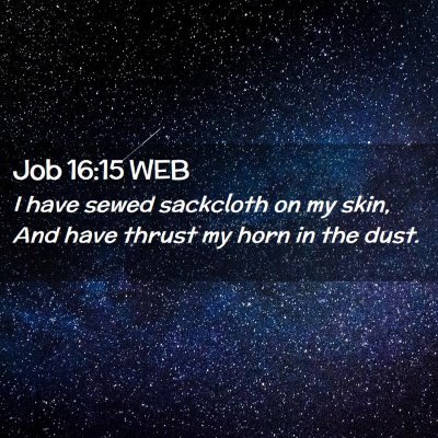 Picture 02 - Job 16:15 WEB - I have sewed sackcloth on my skin, And have - Bible Verse Picture