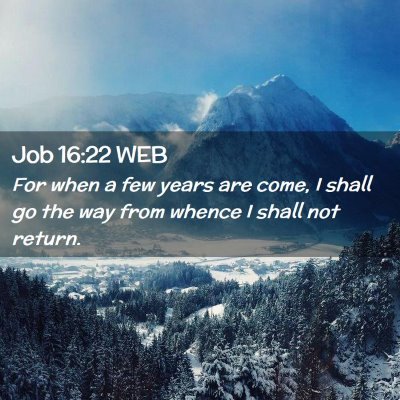Picture 02 - Job 16:22 WEB - For when a few years are come, I shall go the way - Bible Verse Picture