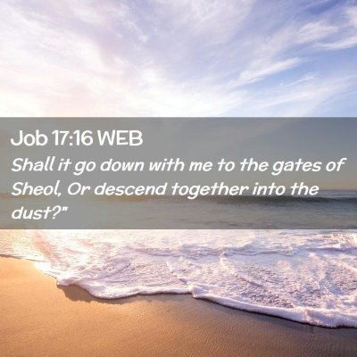 Picture 02 - Job 17:16 WEB - Shall it go down with me to the gates of Sheol, - Bible Verse Picture