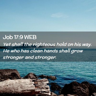 Picture 02 - Job 17:9 WEB - Yet shall the righteous hold on his way. He who - Bible Verse Picture