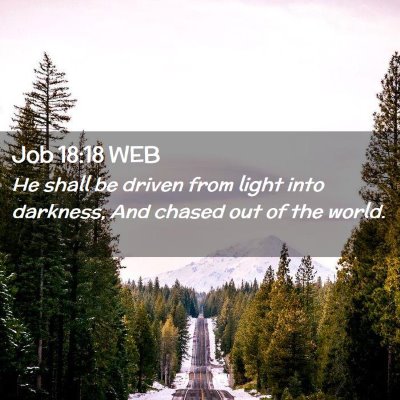 Picture 02 - Job 18:18 WEB - He shall be driven from light into darkness, And - Bible Verse Picture
