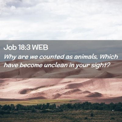 Picture 02 - Job 18:3 WEB - Why are we counted as animals, Which have become - Bible Verse Picture