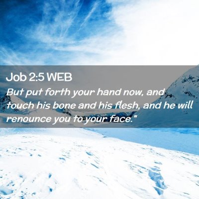 Picture 02 - Job 2:5 WEB - But put forth your hand now, and touch his bone - Bible Verse Picture