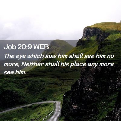 Picture 02 - Job 20:9 WEB - The eye which saw him shall see him no more, - Bible Verse Picture